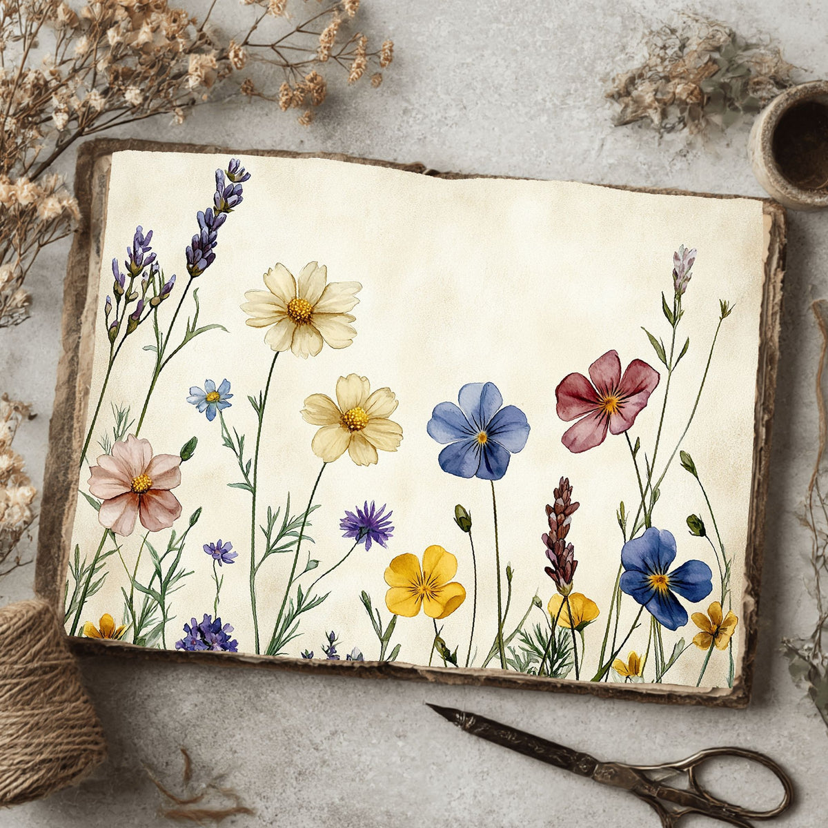 Pressed Wildflower Stationery Paper