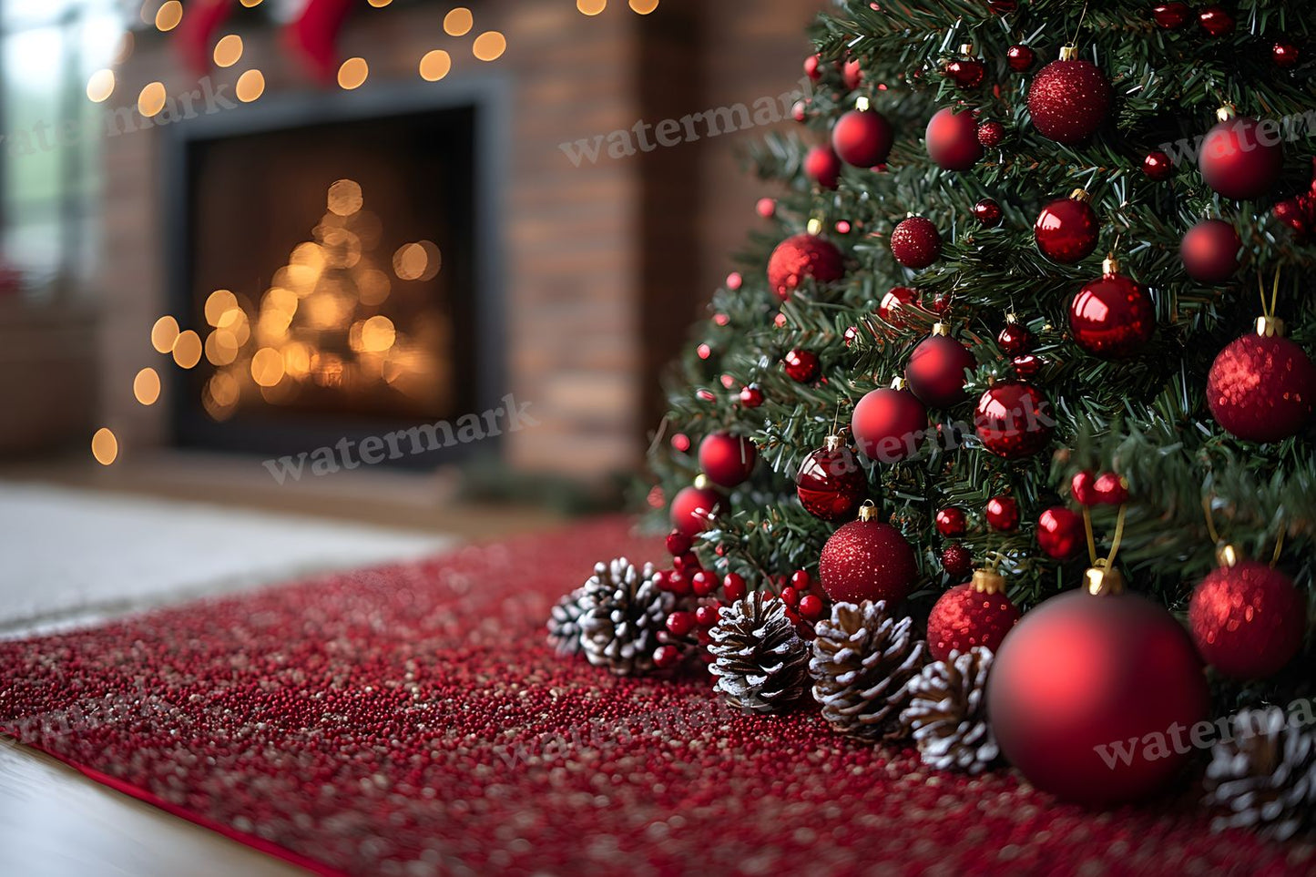 Red Christmas Backdrop Images