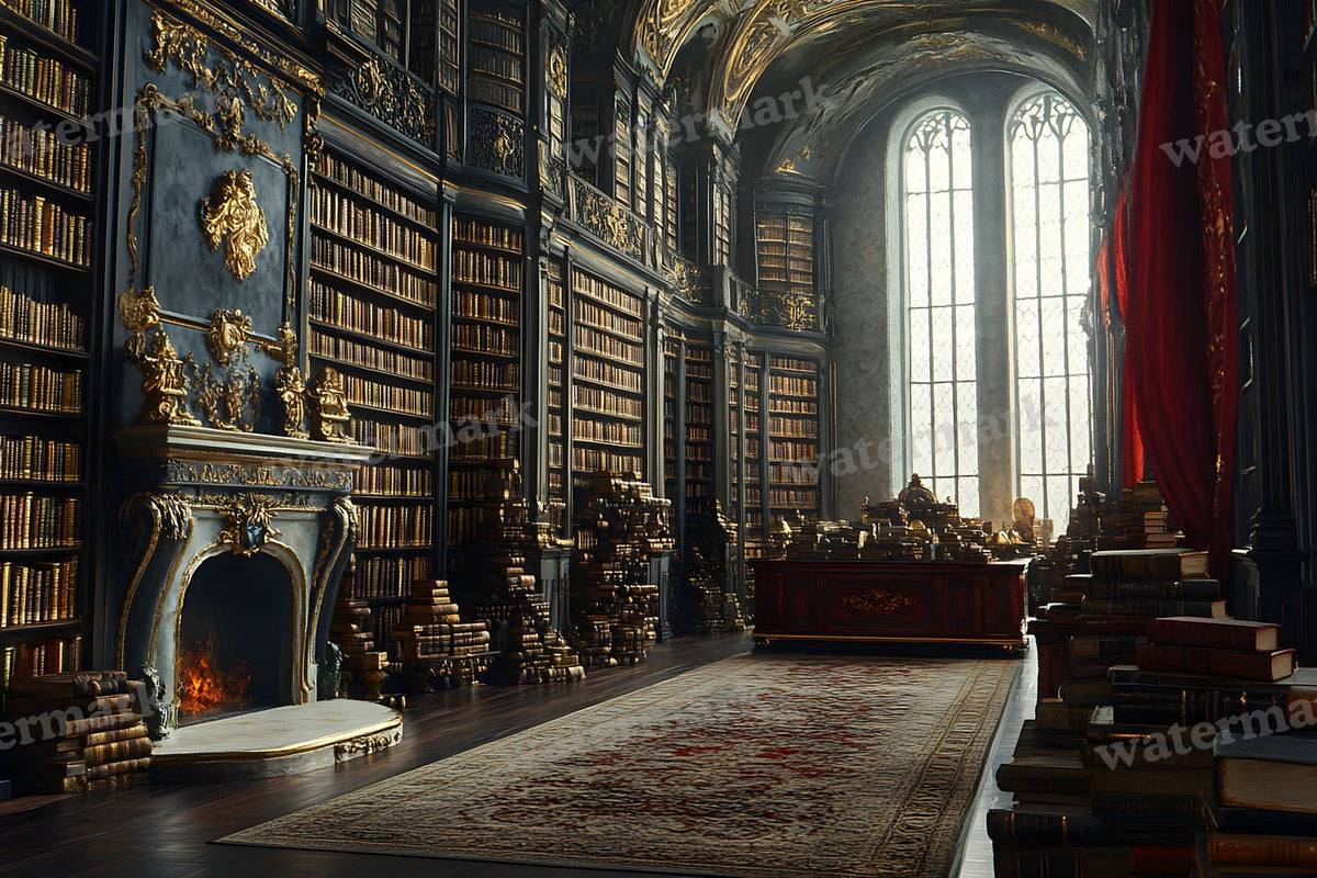 Regal Library Grandeur digital photo backdrop for photo editing, preview 5