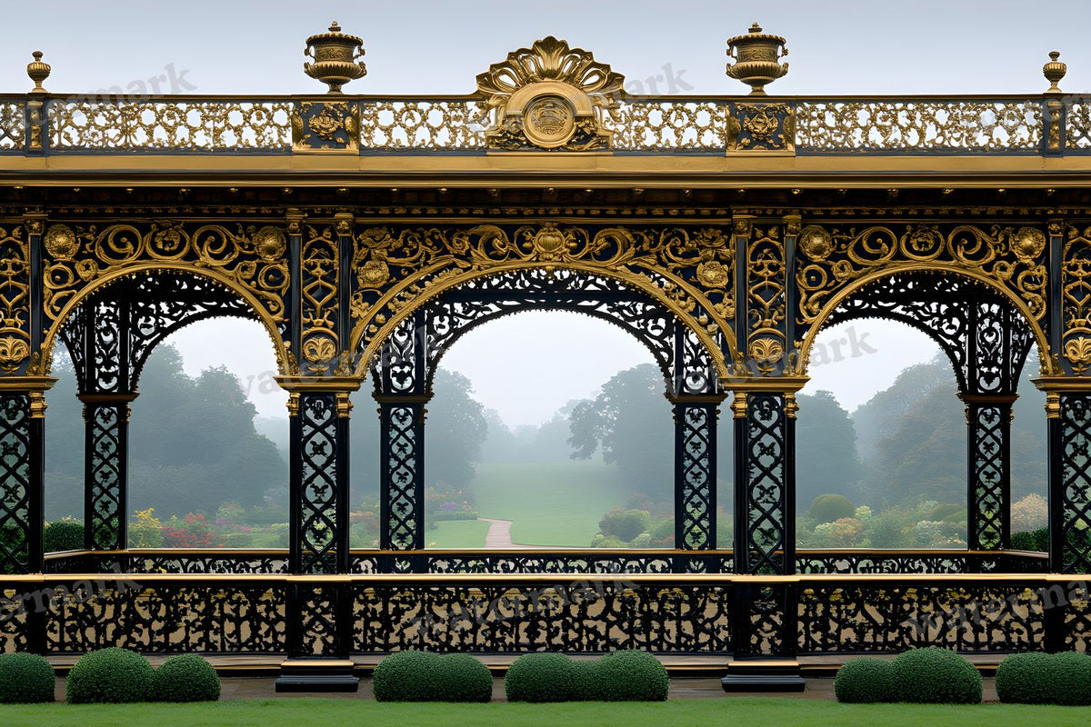 Royal Gold Garden Studio digital photo backdrop for photo editing, preview 5