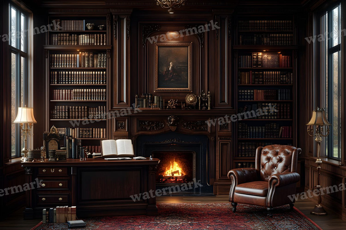 Royal Study Elegance digital photo backdrop for photo editing, preview 5