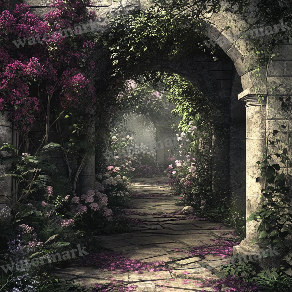 Secret Garden digital photo backdrop for photo editing, preview 5