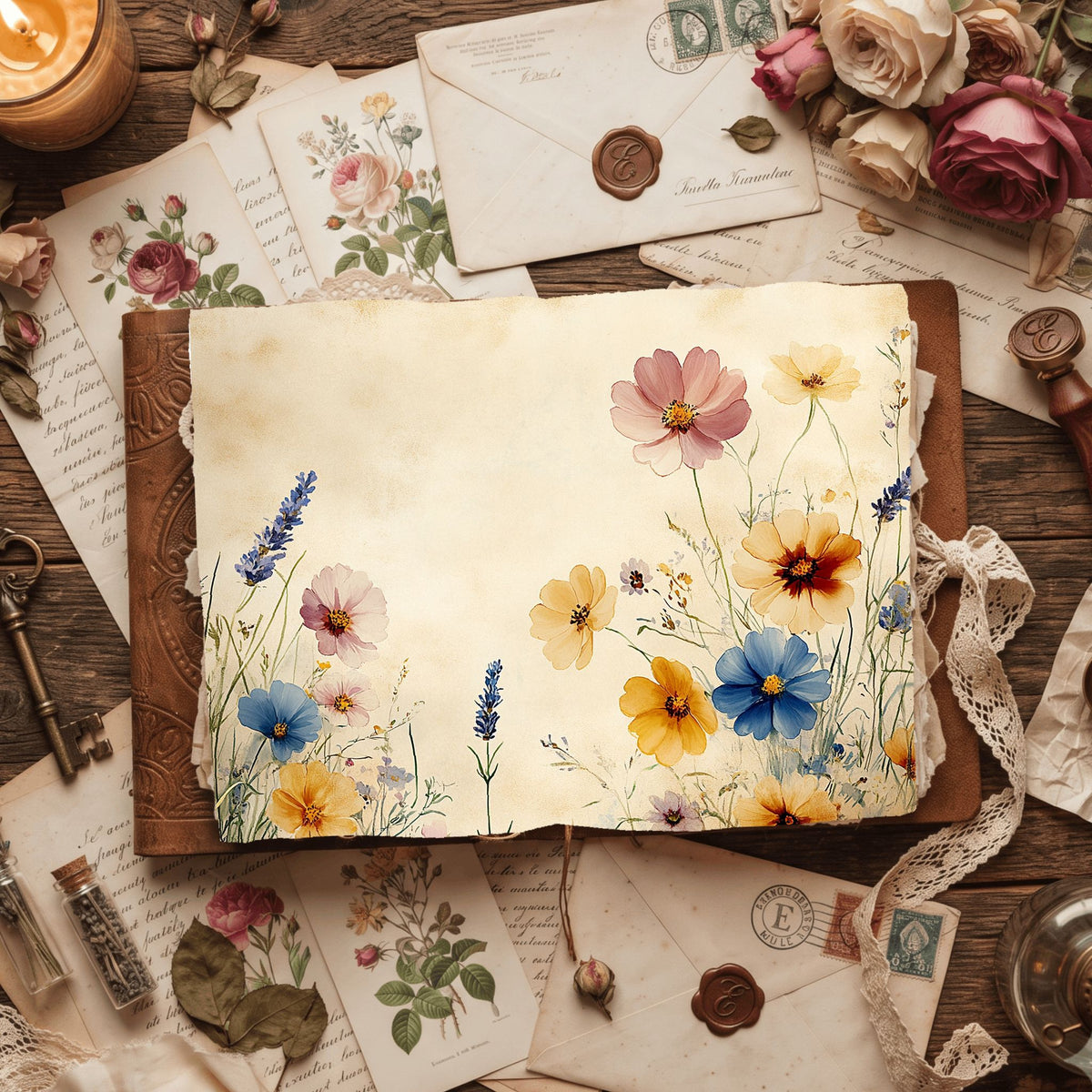 Spring Meadow Pastel Writing Paper