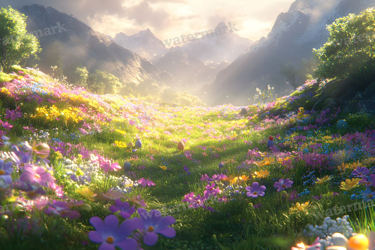 Springtime Lush Meadow Backdrop Images