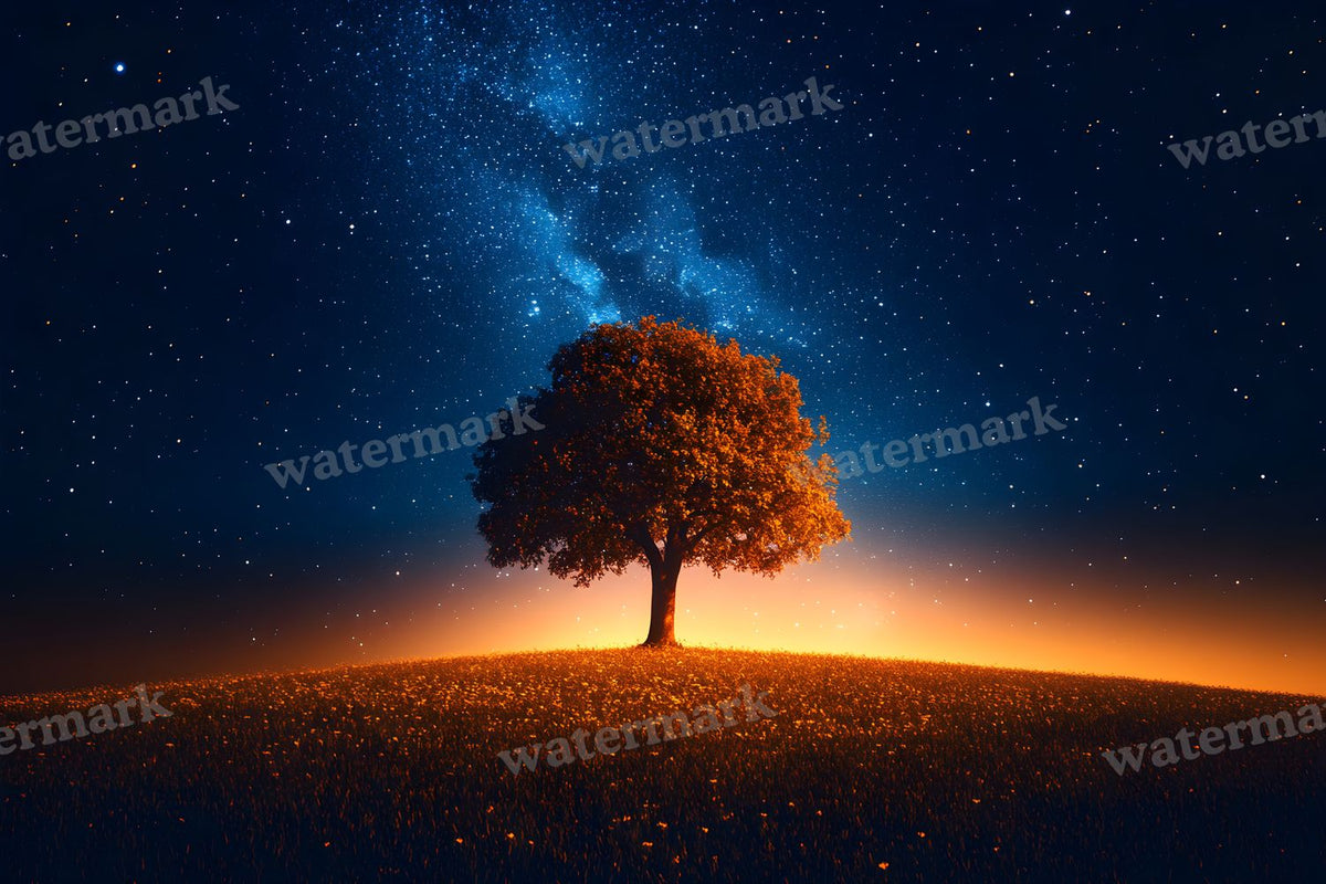 Starry Night Sky digital photo backdrop for photo editing, preview 5