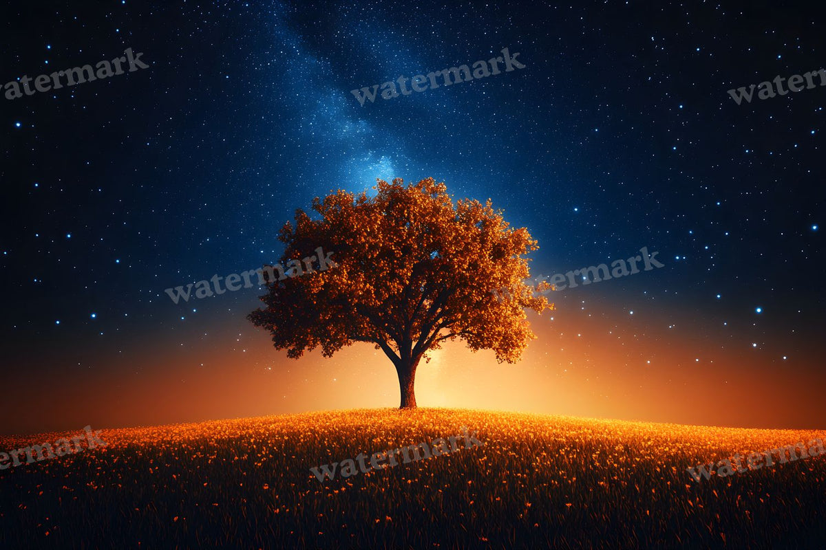Starry Night Sky digital photo backdrop for photo editing, preview 5