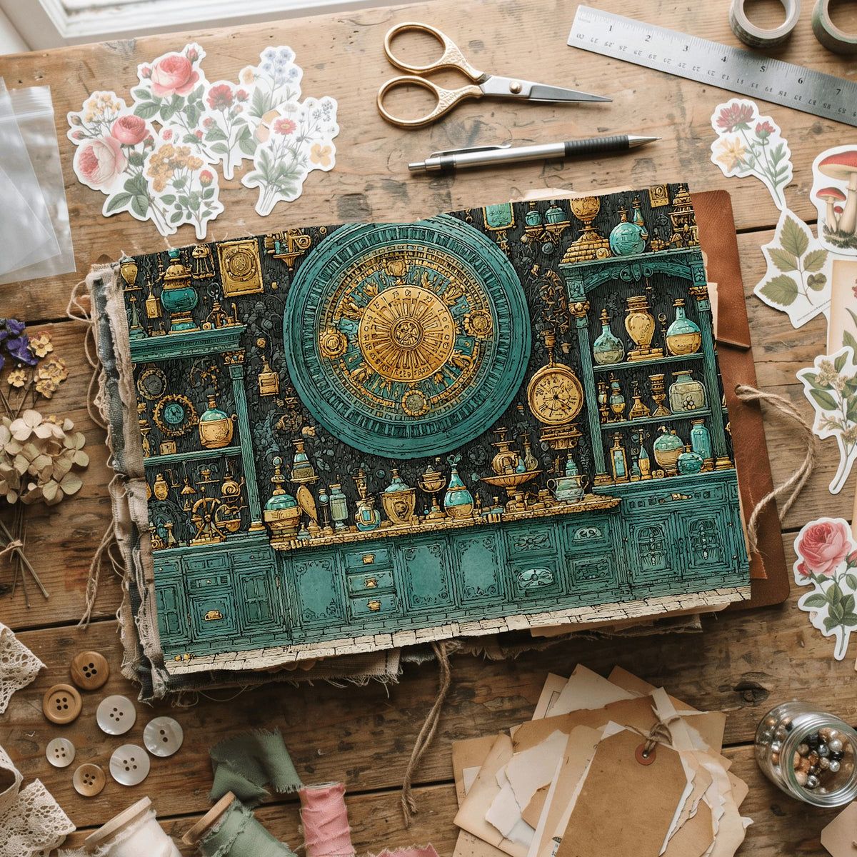 Steampunk Apothecary Journal Paper
