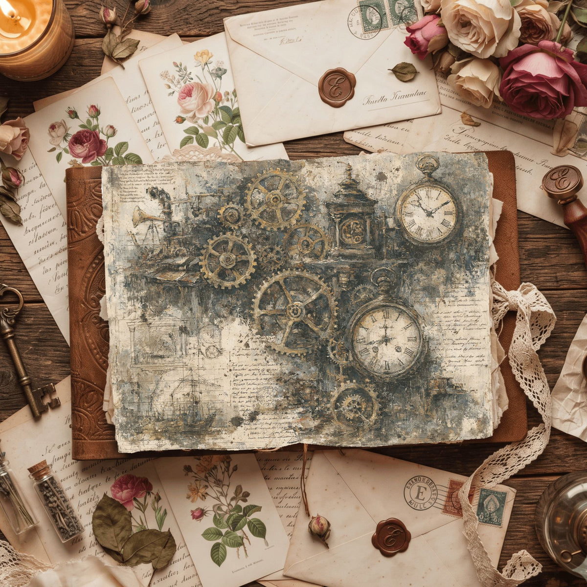 Steampunk Victorian Journal Paper