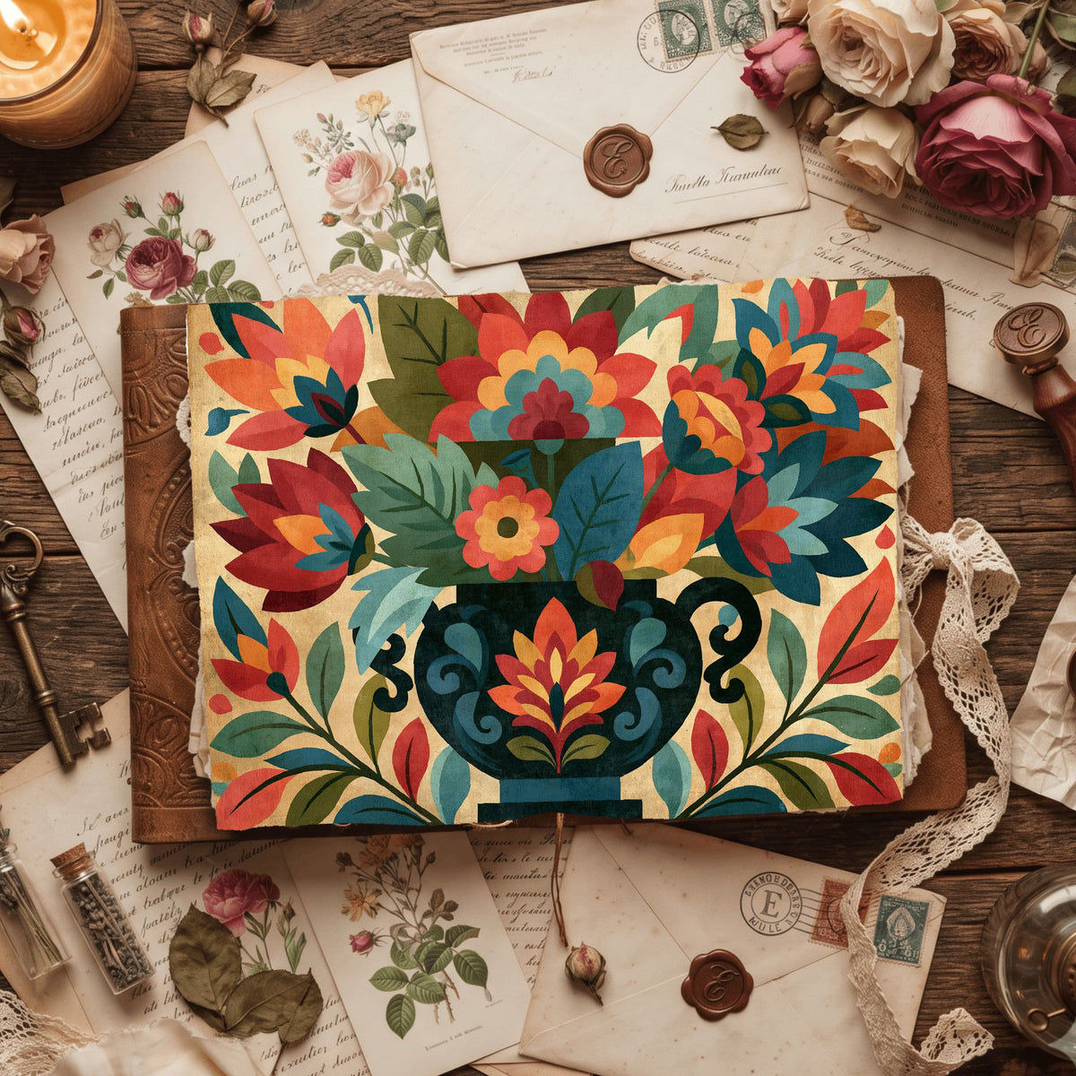 Surreal Ornamental Floral Vase