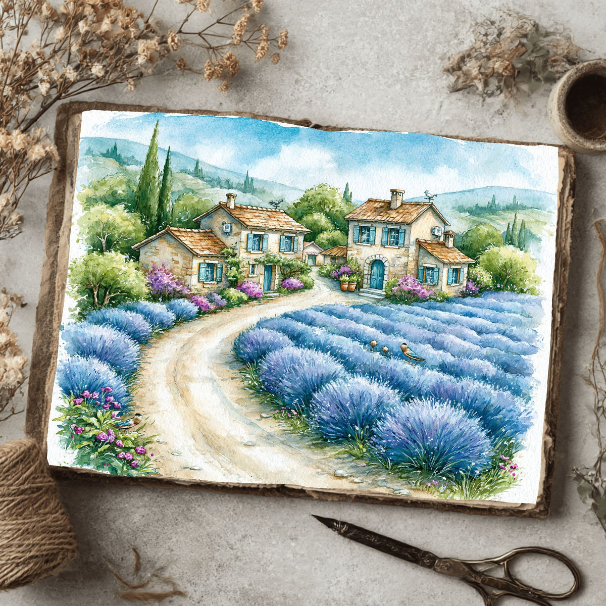 Traditional Watercolor Landscape