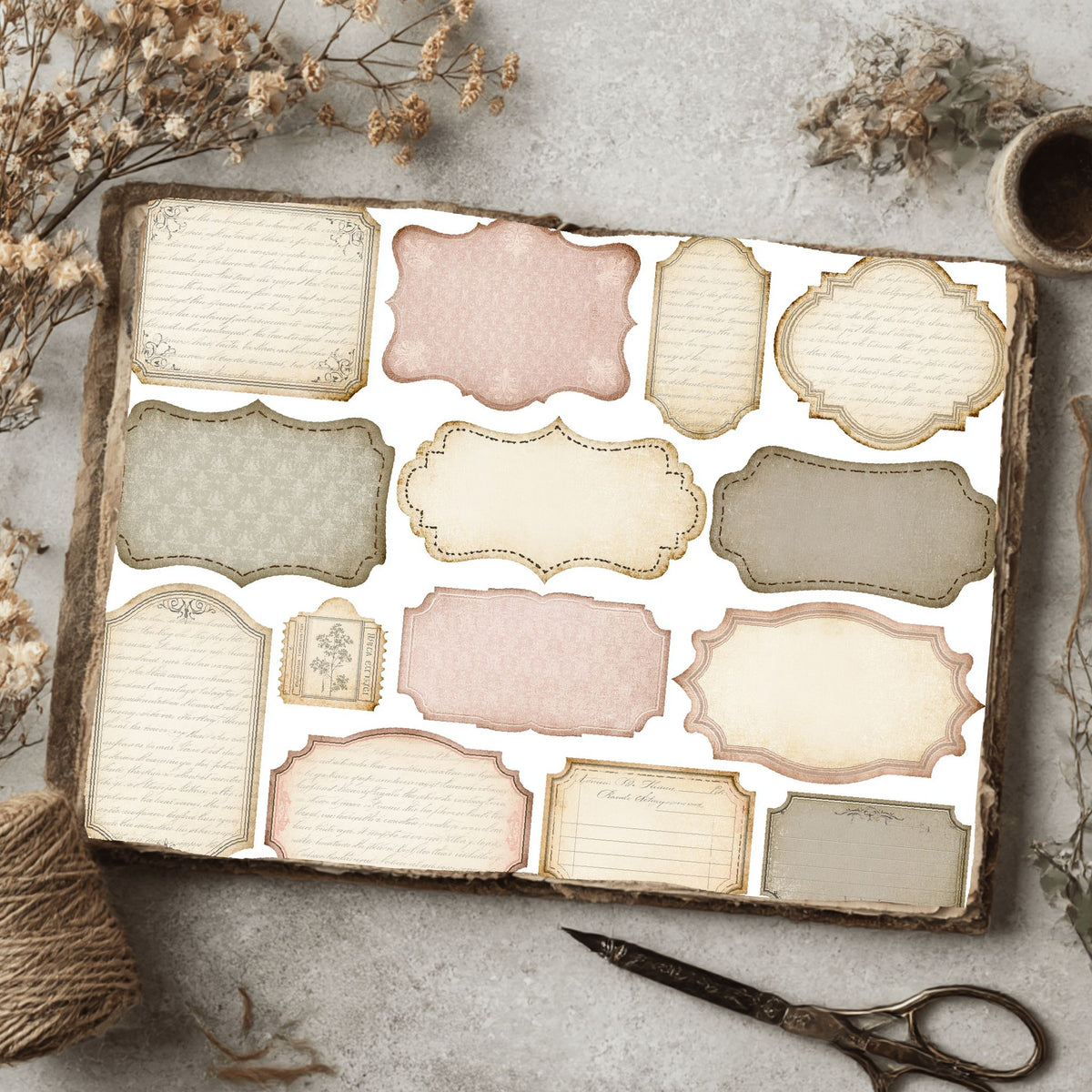 Vintage Blank Word Labels