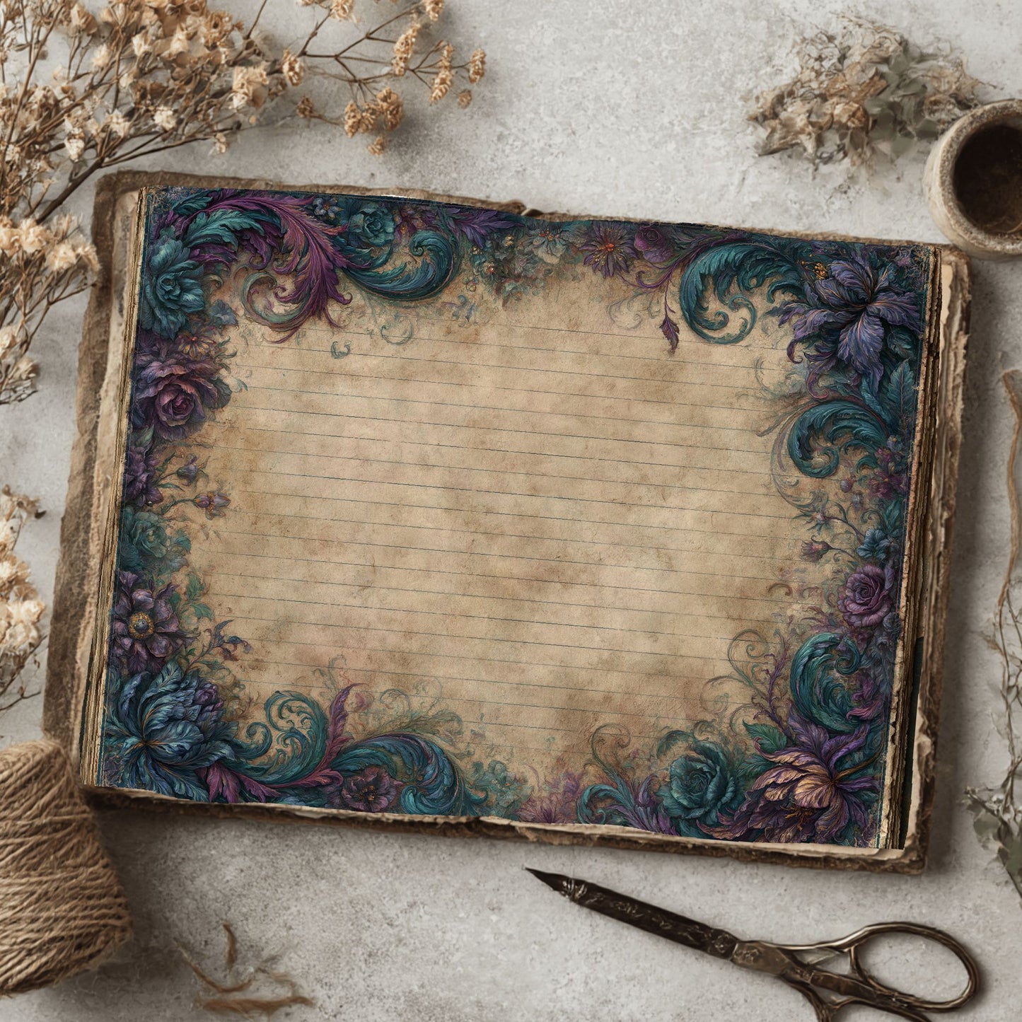 Vintage Parchment Notebook Paper