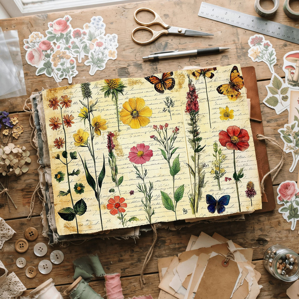 Vintage Wildflower Writing Paper
