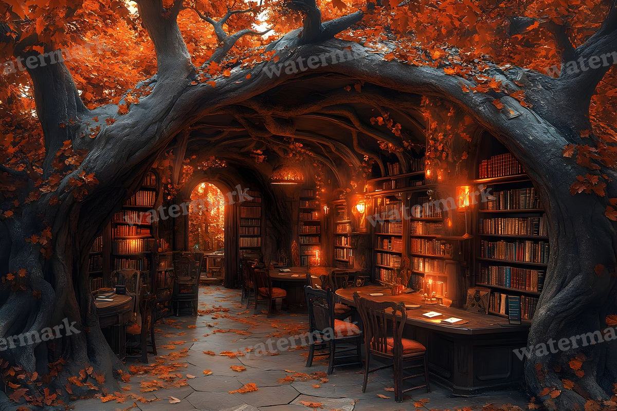 Whisper Library Forest digital photo backdrop for photo editing, preview 5