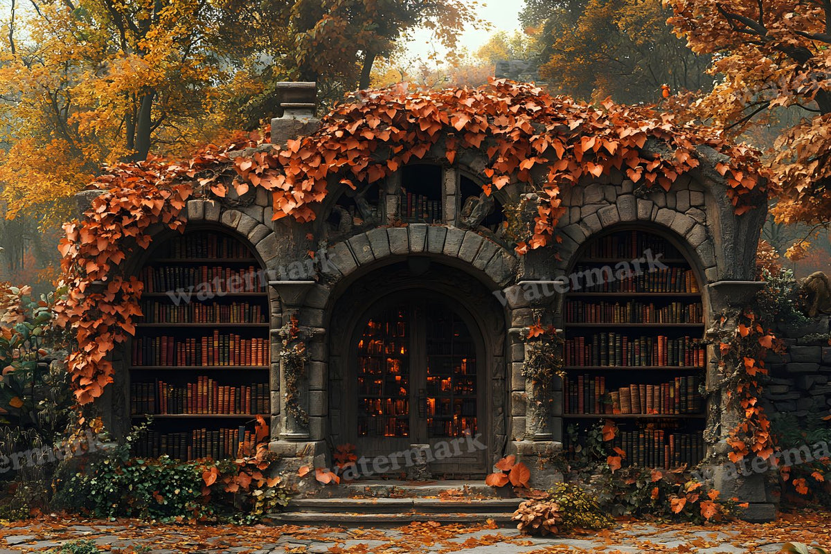 Whisper Library Forest digital photo backdrop for photo editing, preview 5