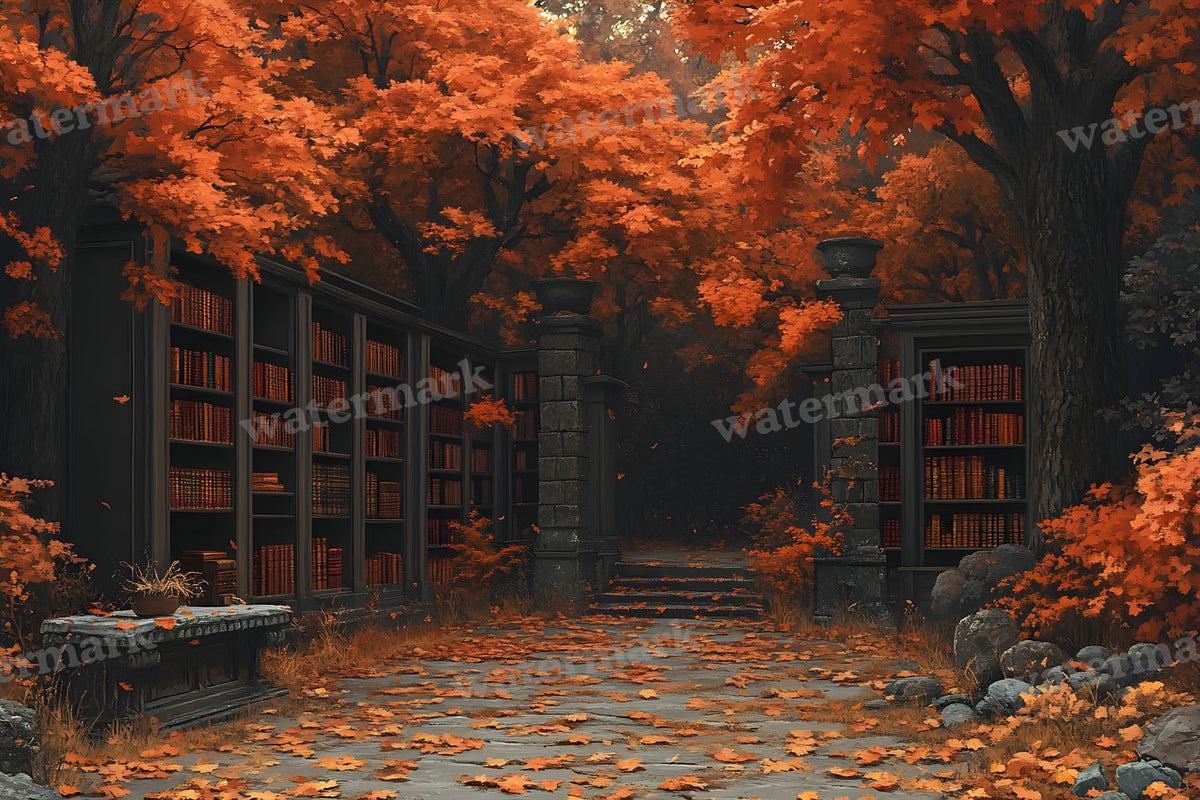 Whisper Library Forest digital photo backdrop for photo editing, preview 5
