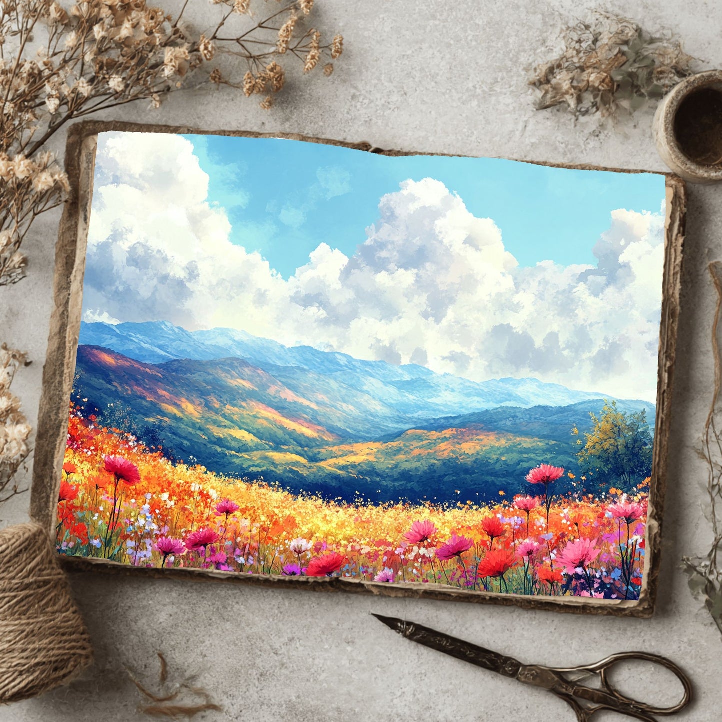 Wildflower Hillside Writing Paper