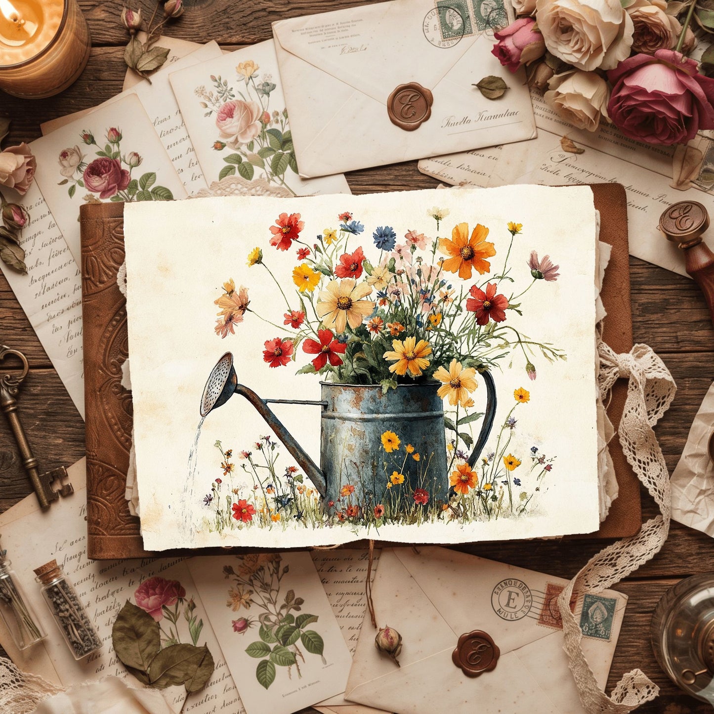 Wildflower Watering Can Paper
