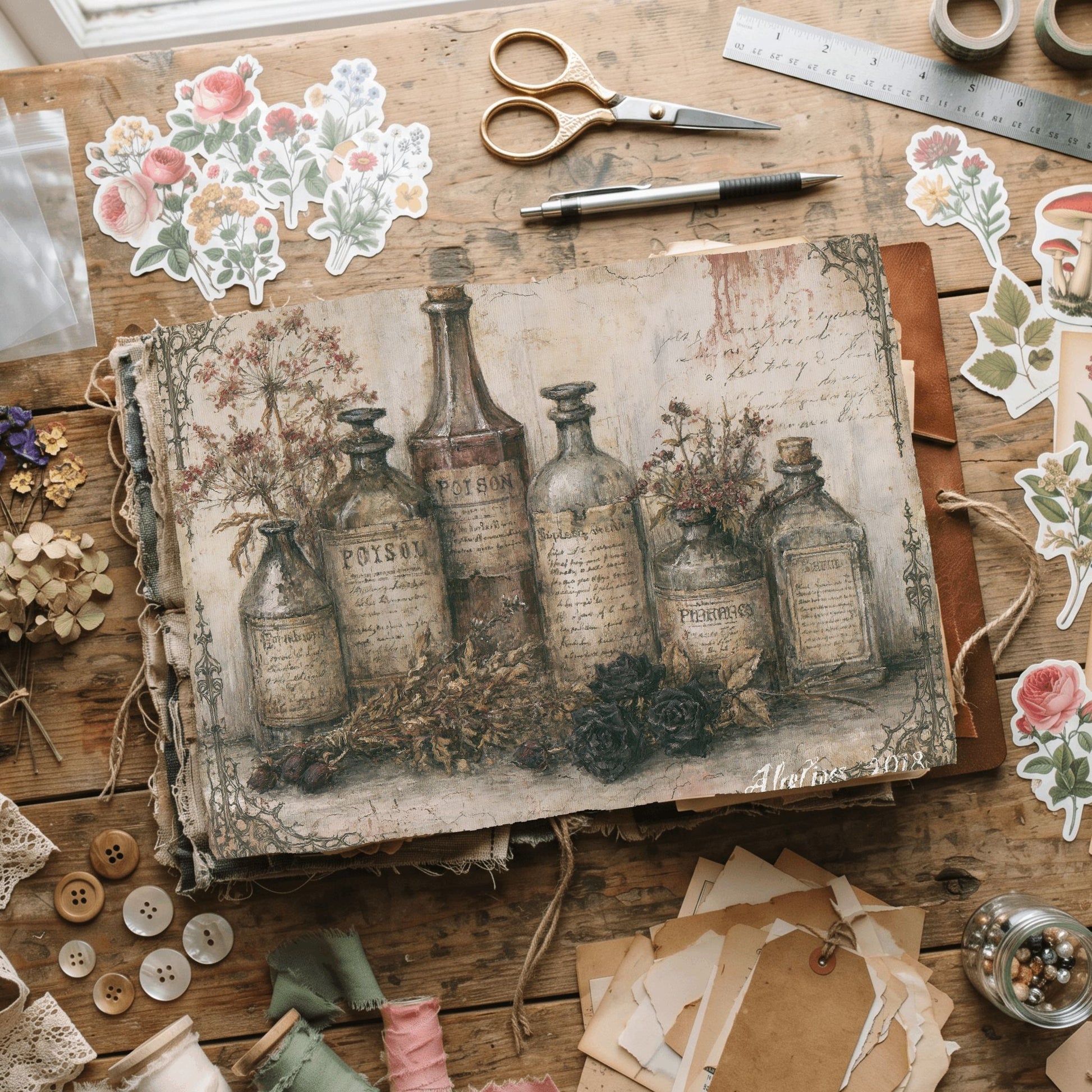 Witchy Gothic Apothecary Journal Paper