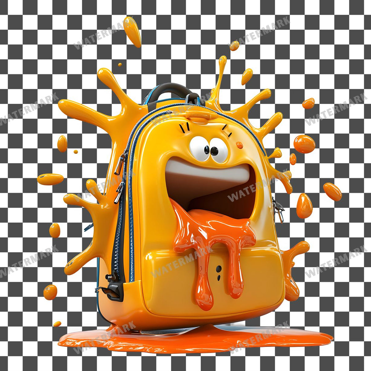 Backpack Spilling Supplies Clipart Pngs