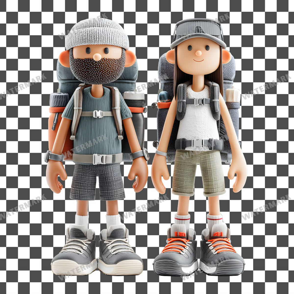 Backpacker Couple Clipart Pngs