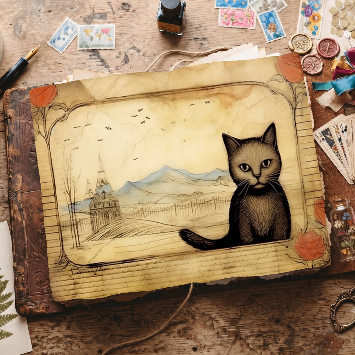 Black Cats Digital Papers