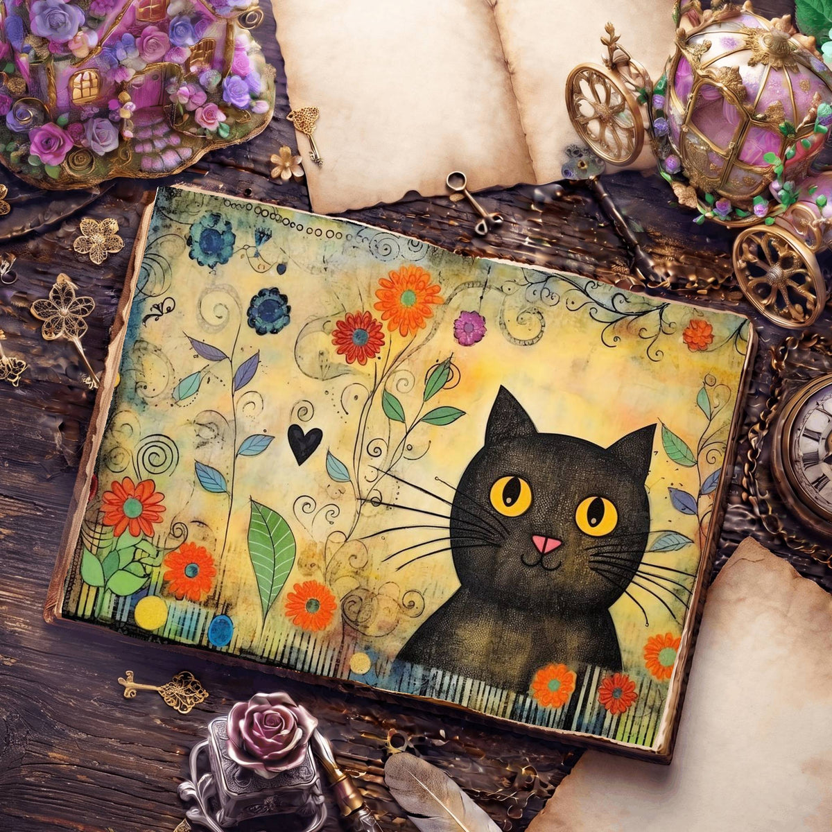 Black Cats Digital Papers