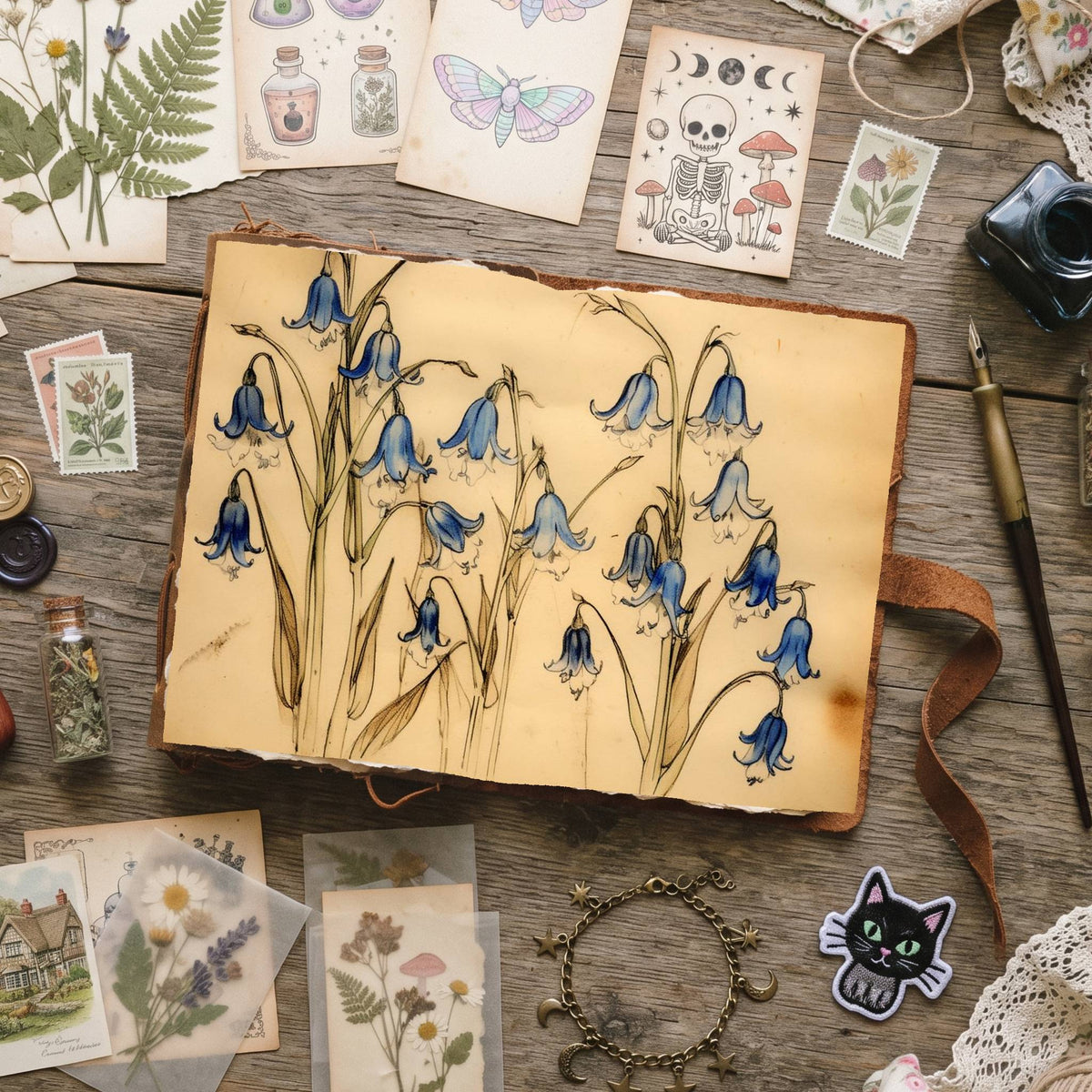Blue Bell Flowers Digital Papers