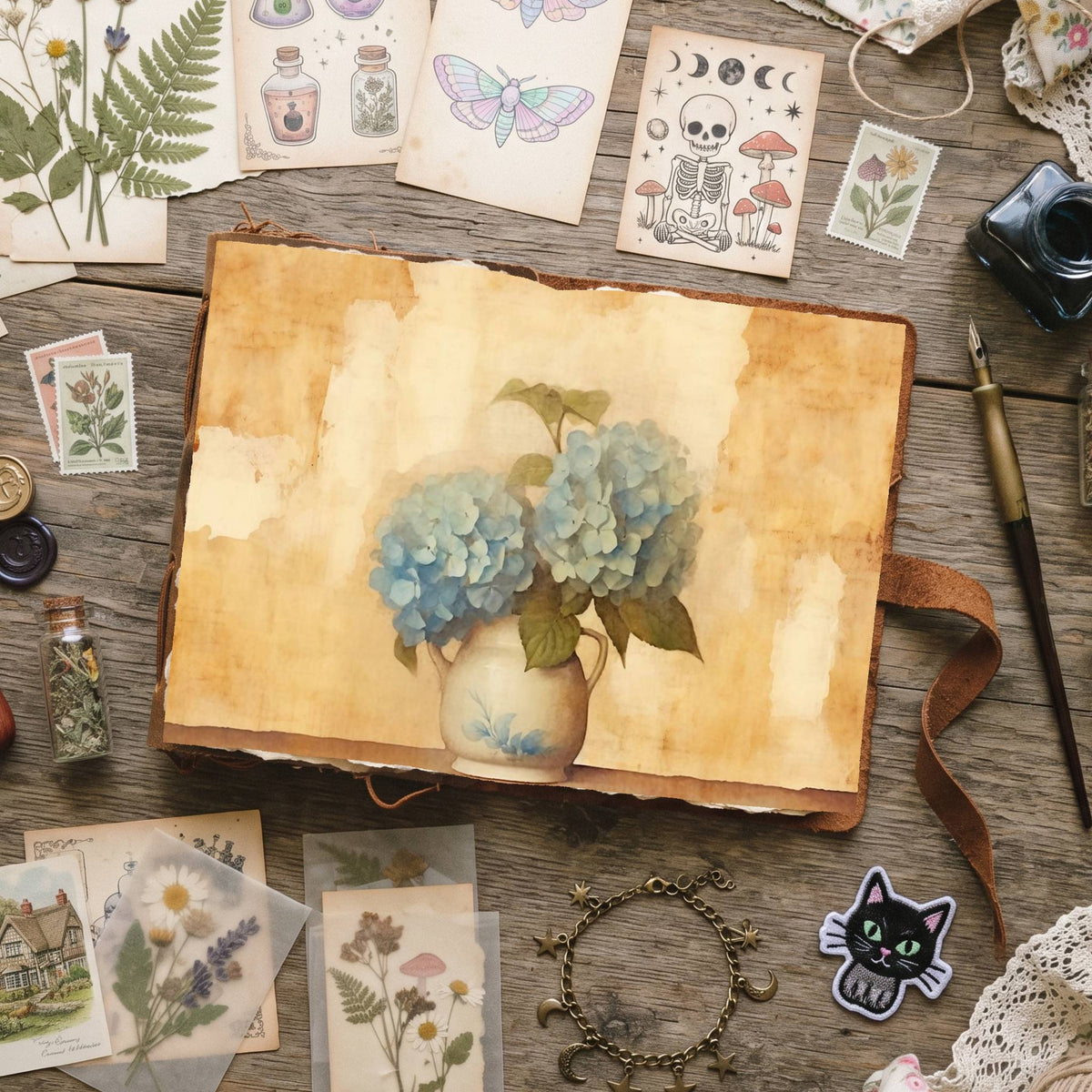 Blue Hydrangea Digital Papers