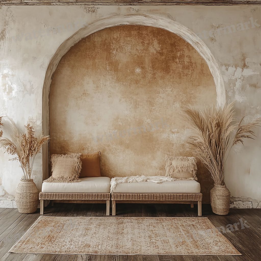 Boho Arches digital photo backdrop for photo editing, preview 5