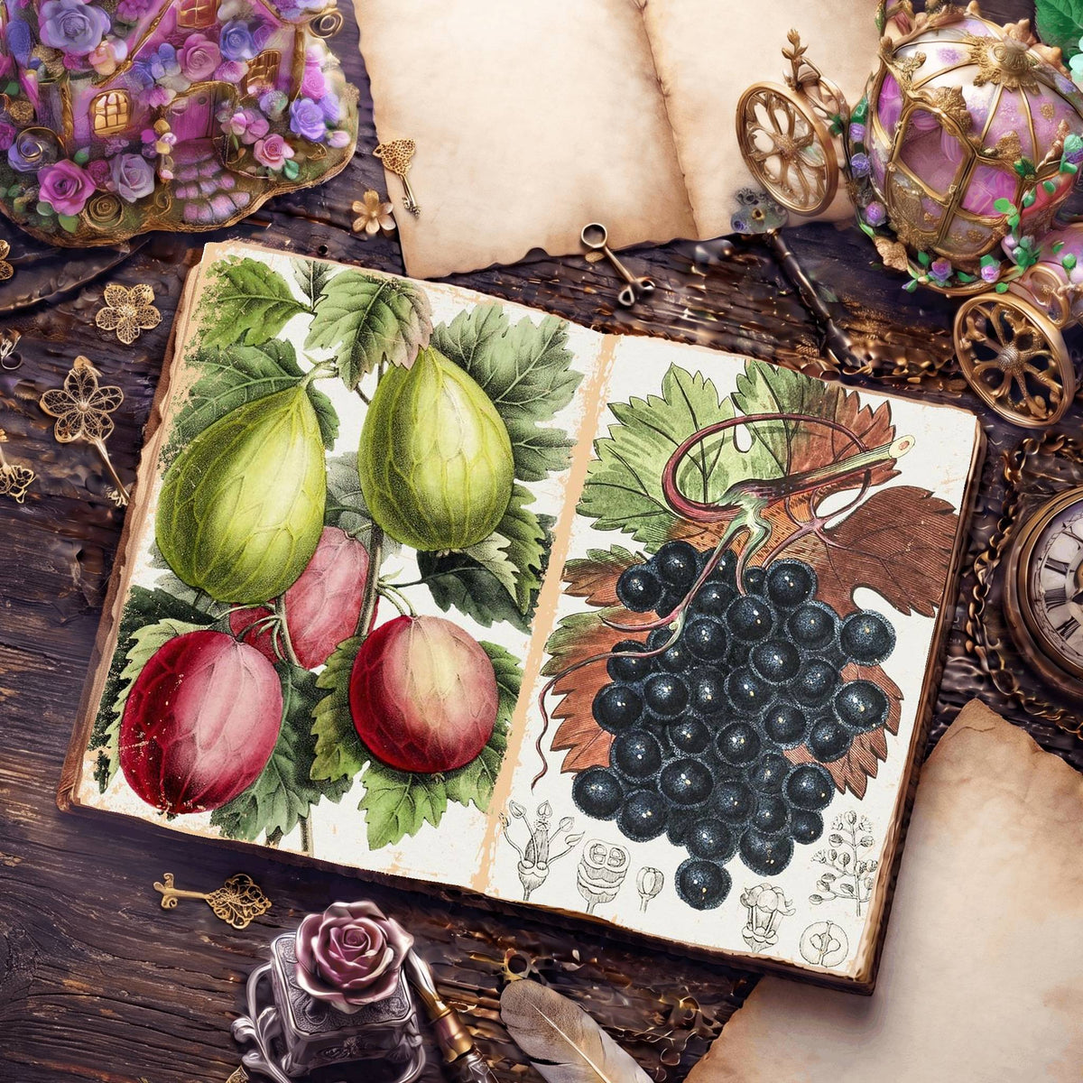 Botanical Illustrations Digital Papers