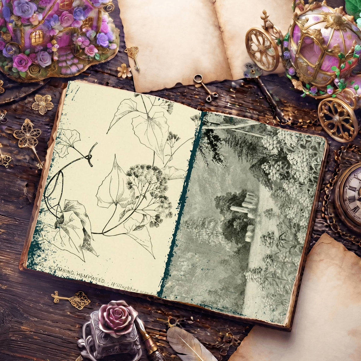 Botanical Sketches Digital Papers