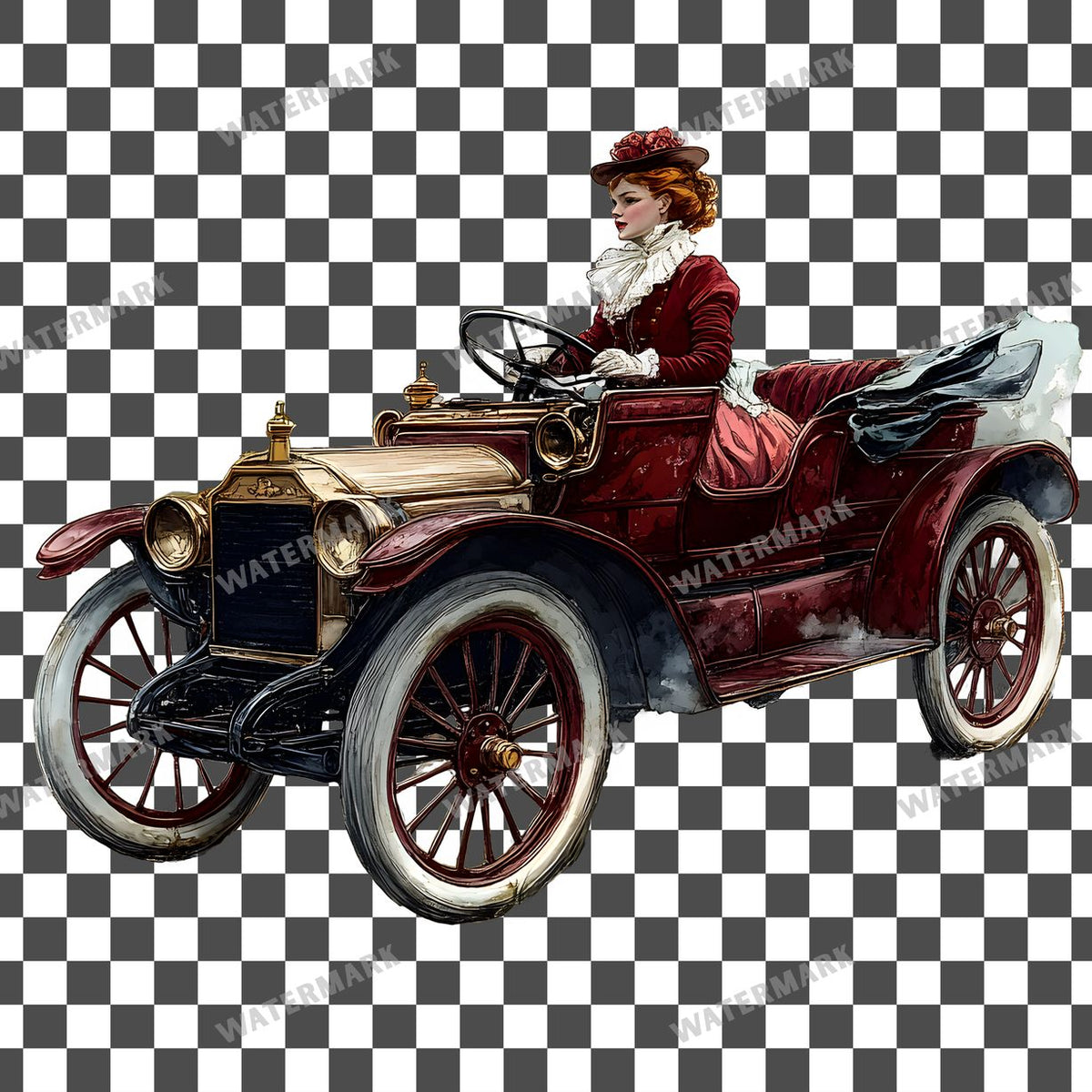 Car Vintage Style Clipart Pngs