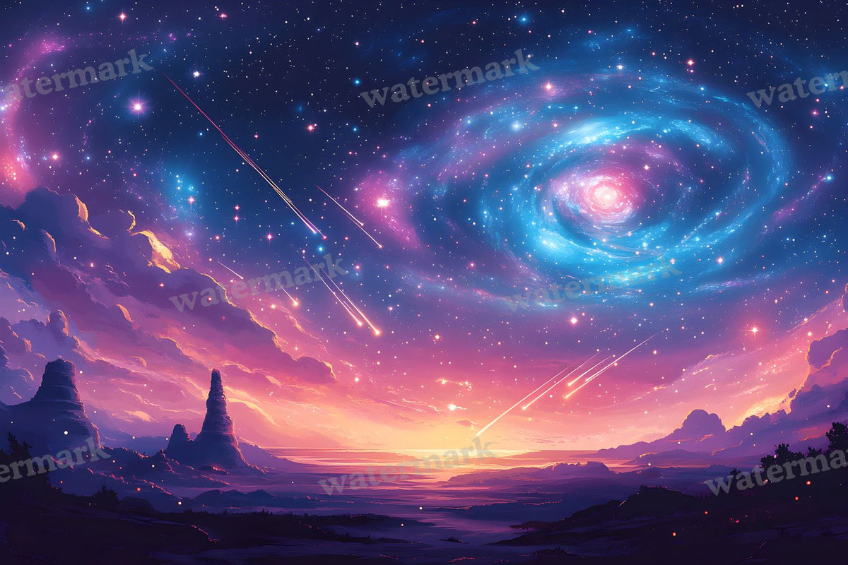 Celestial Galaxy Glow digital photo backdrop for photo editing, preview 5