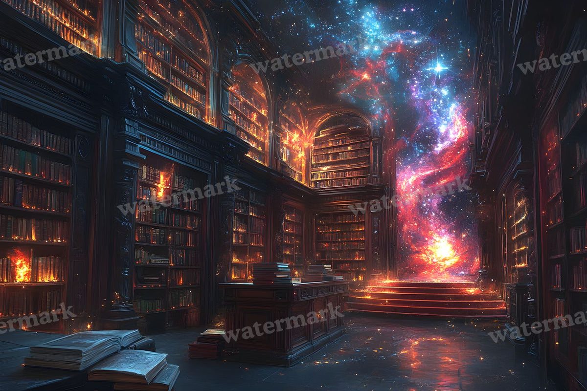 Celestial Library Dream Backdrop Images