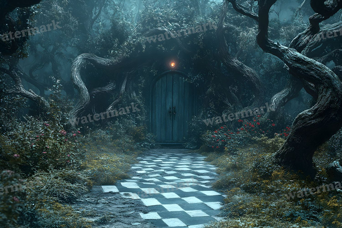 Checkered Garden Path Backdrop Images