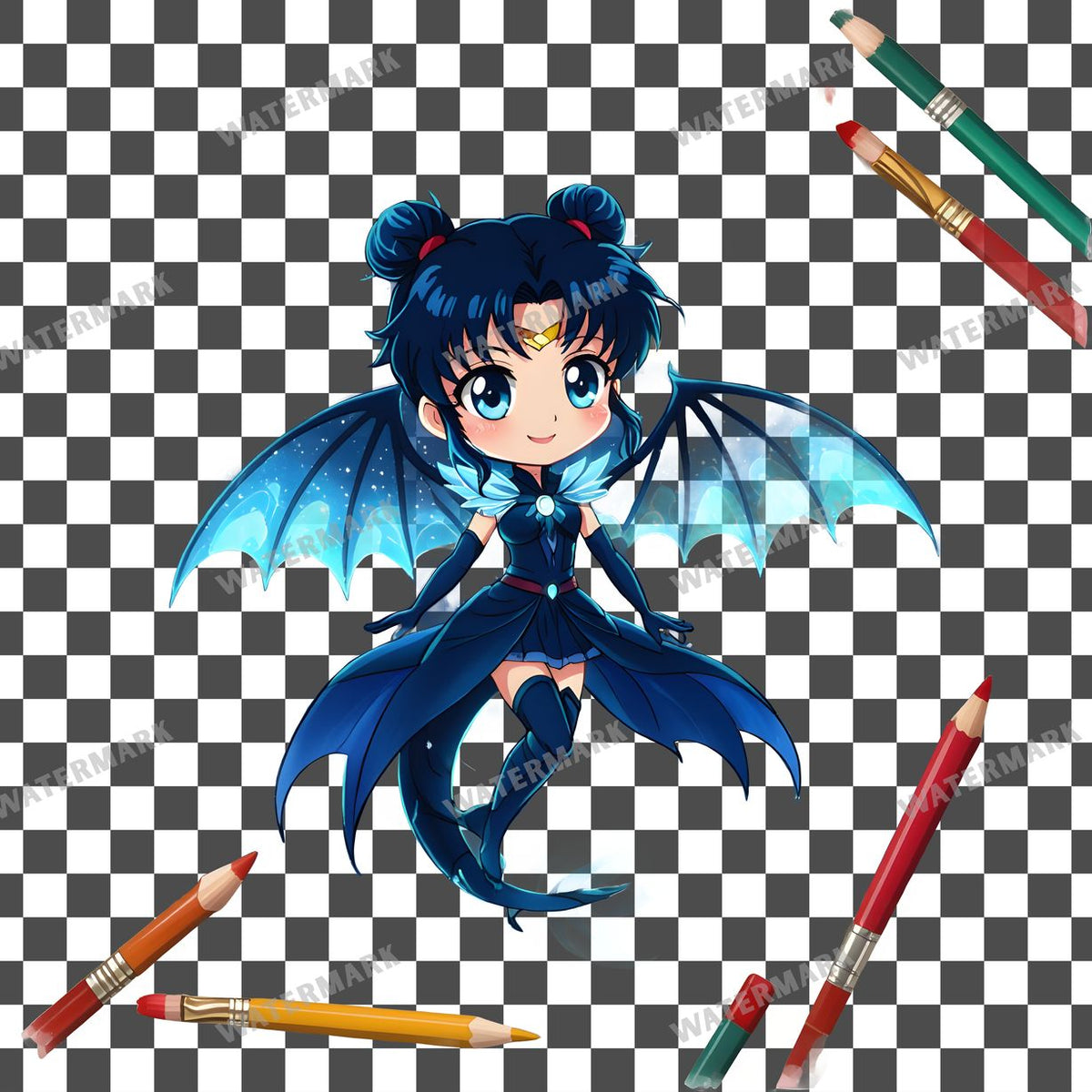 Chibi Moonlight Dragon Clipart Pngs