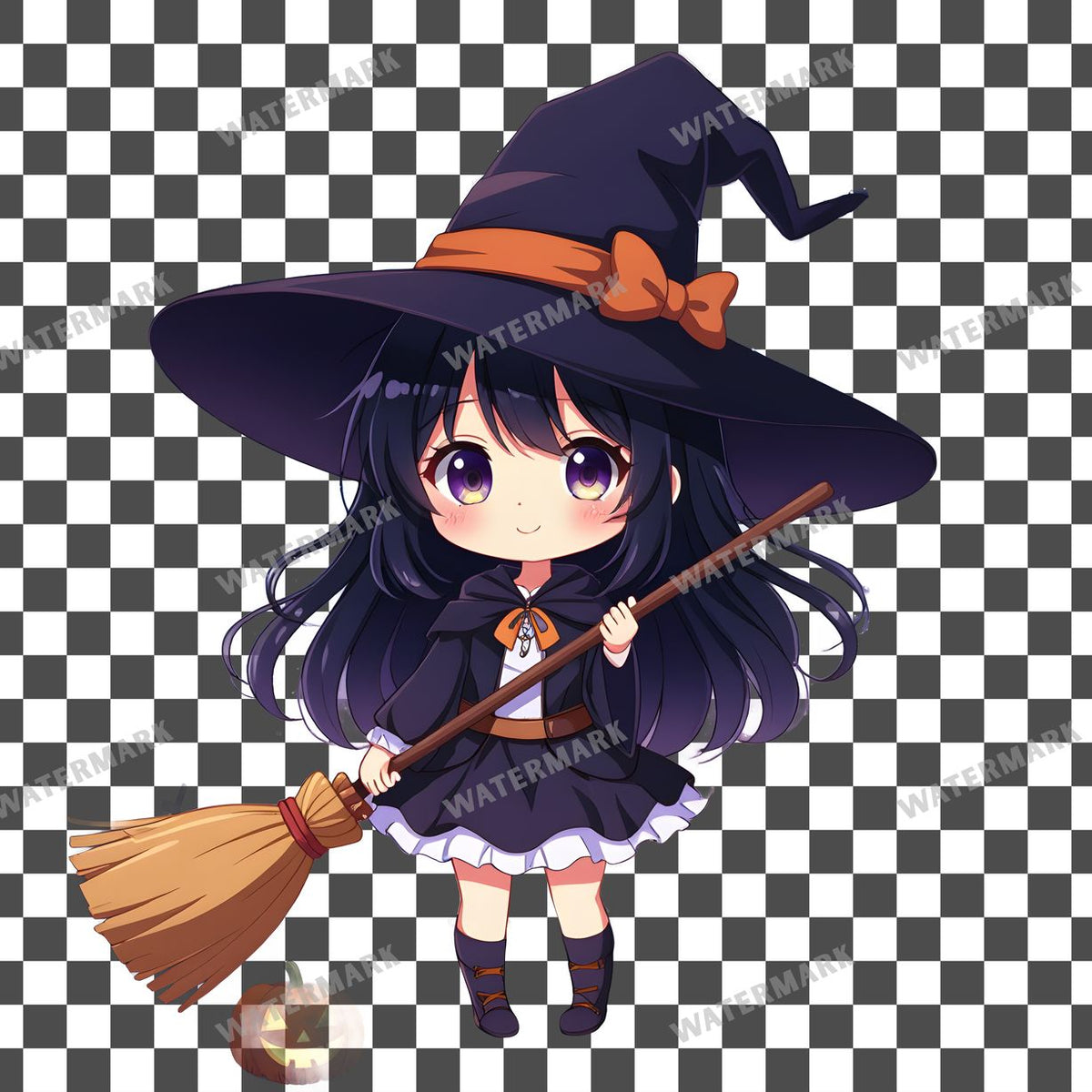 Chibi Witch Girl Clipart Pngs