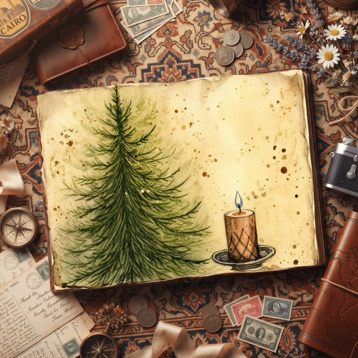 Christmas Candles Digital Papers