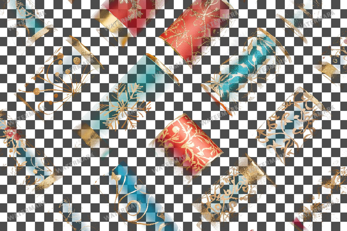 Christmas Crackers Transparent Overlay Pngs