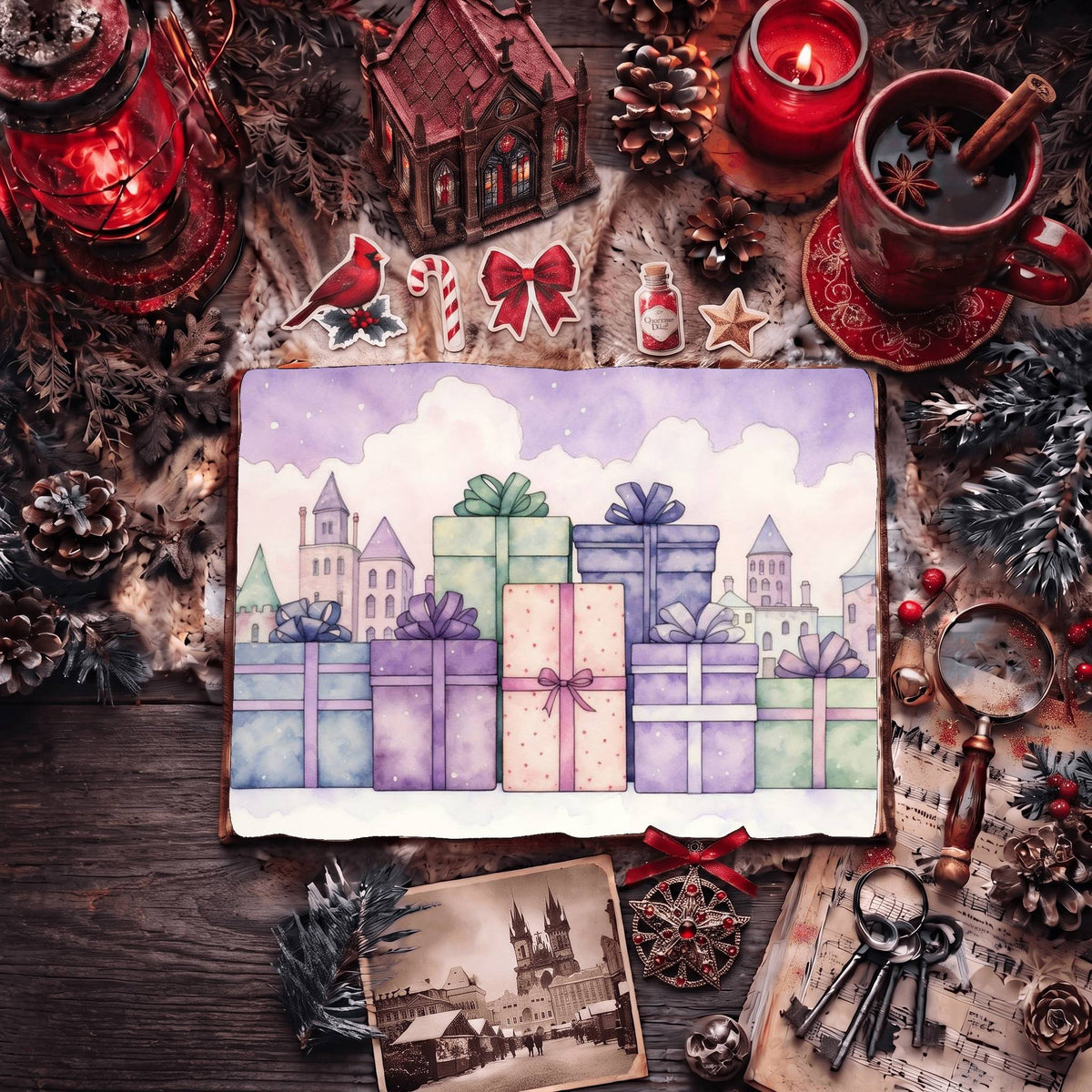 Christmas Gifts printable junk journal paper, page preview 6