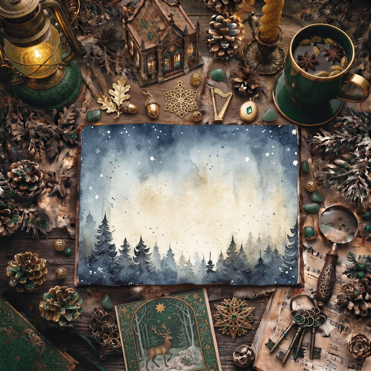Christmas Winter Nights Digital Papers