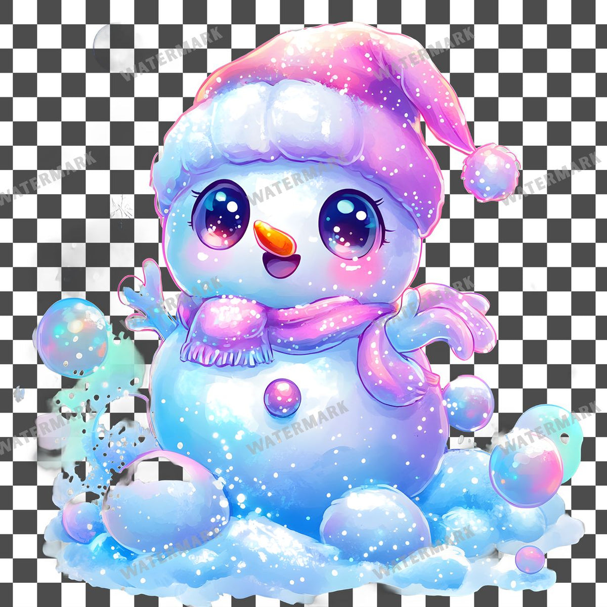 Christmas Kawaii Style Clipart Pngs