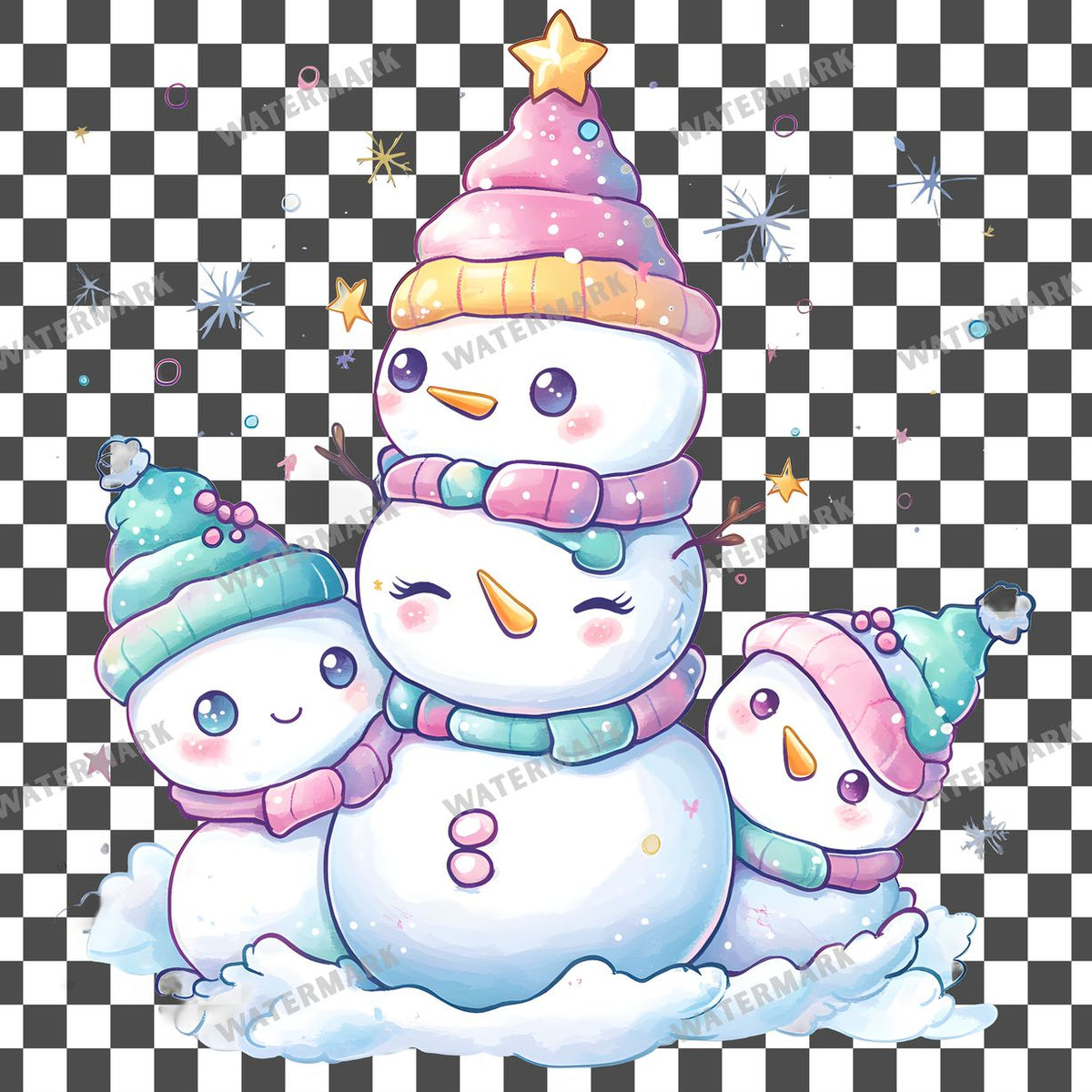 Christmas Kawaii Style Clipart Pngs
