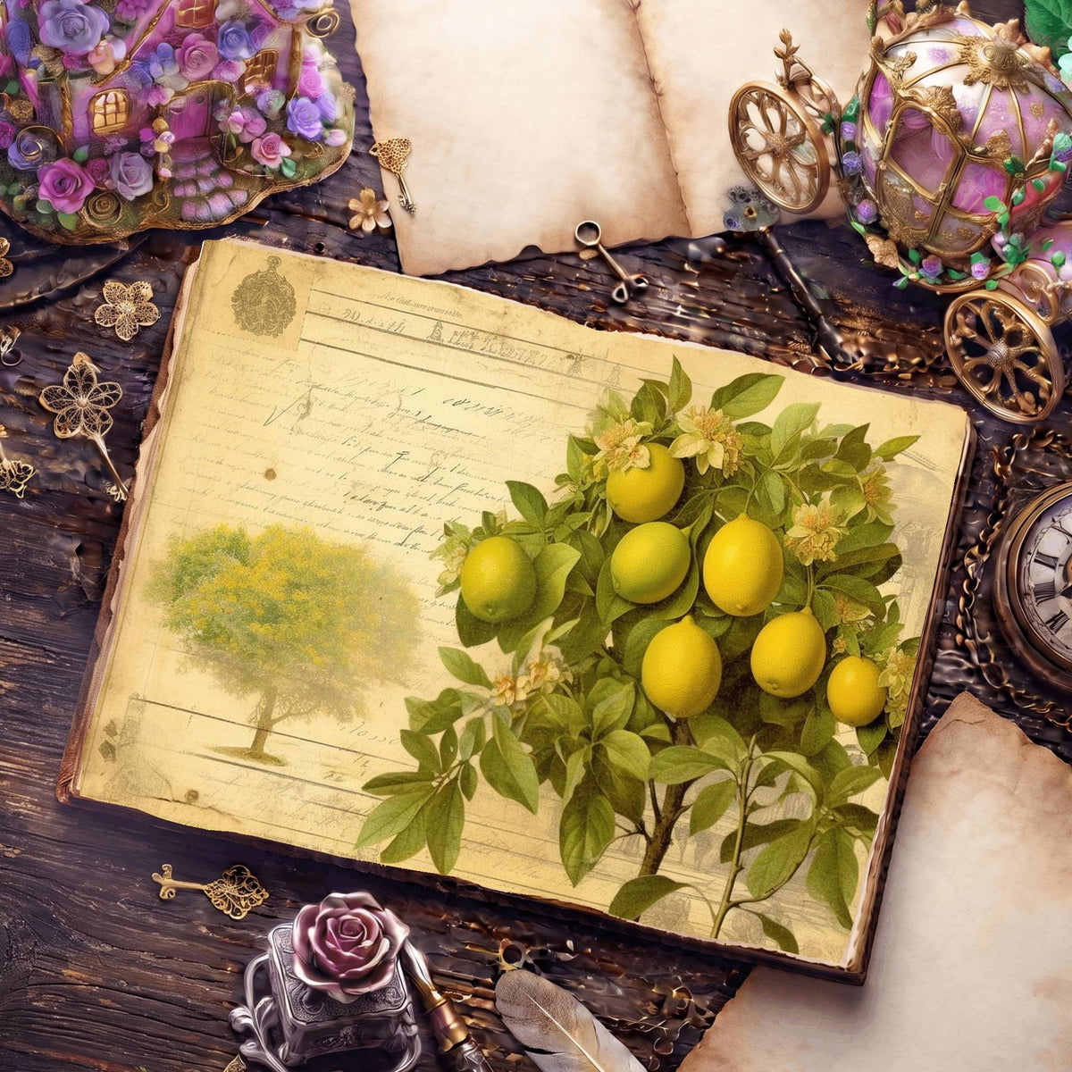 Citrus Fruit Digital Papers