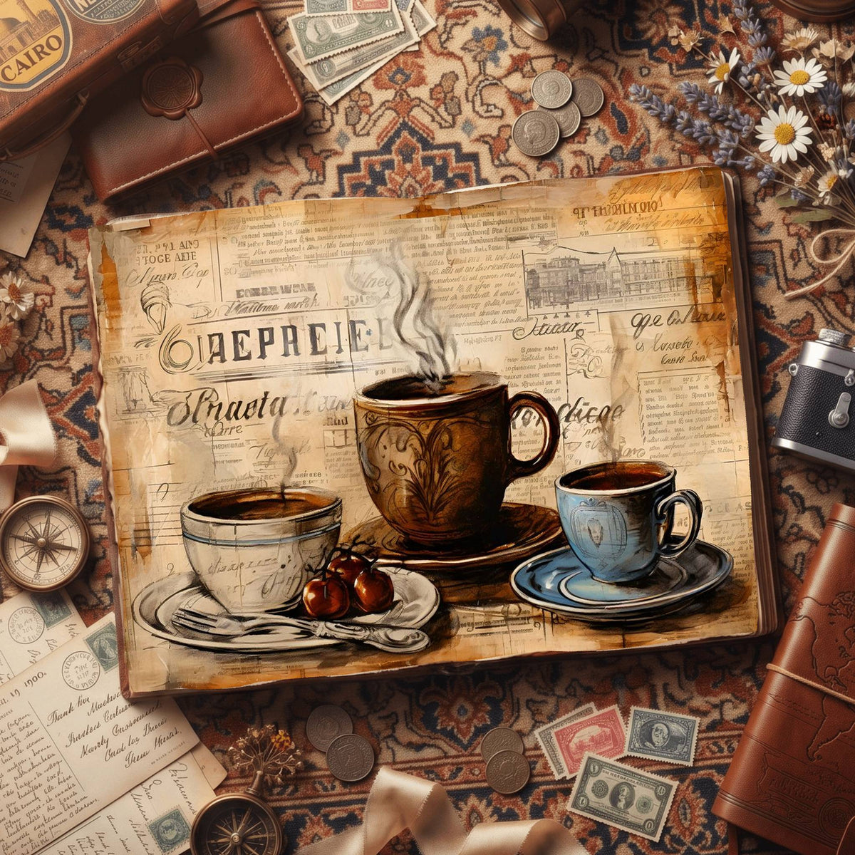 Coffee Cups Digital Papers