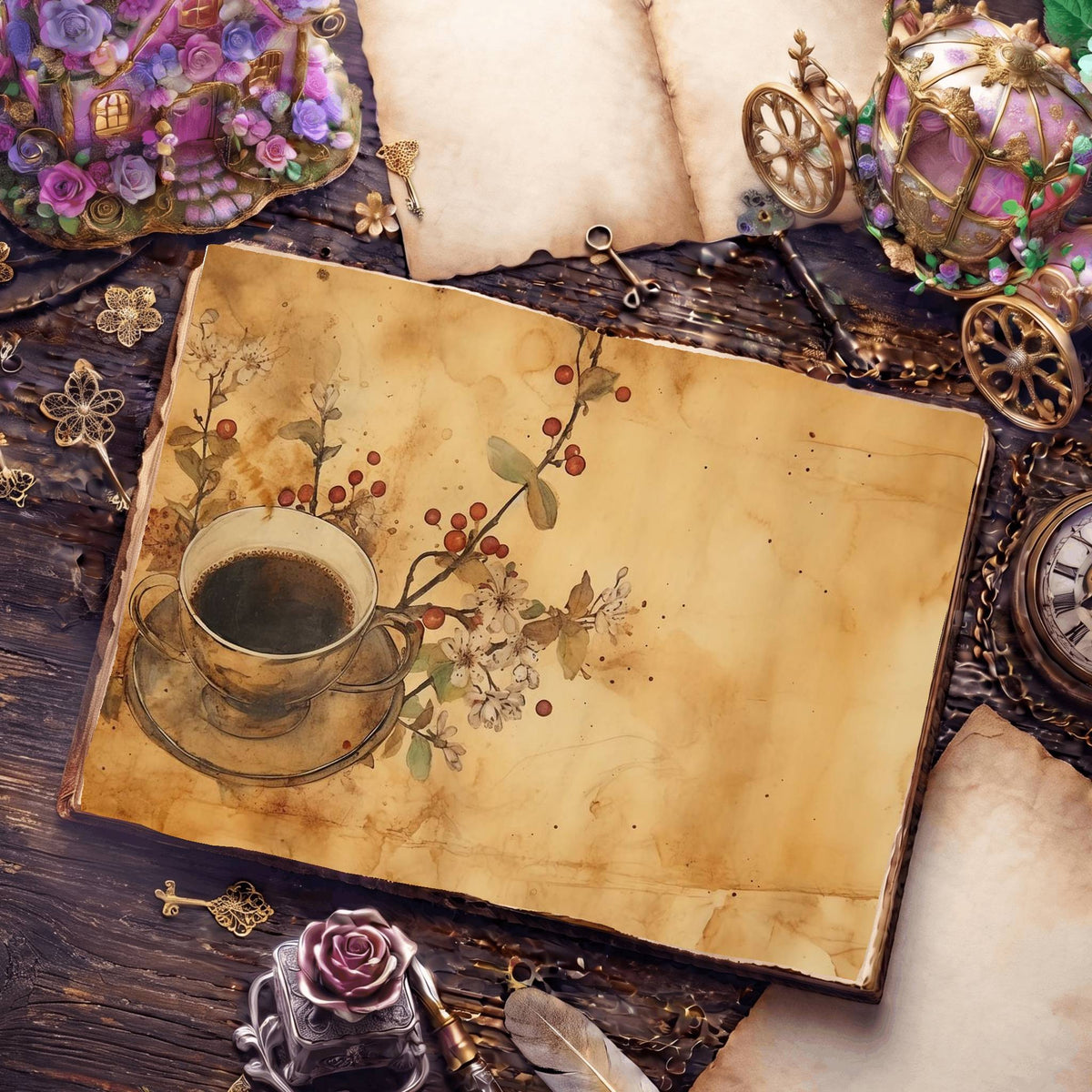 Coffee Cups Digital Papers