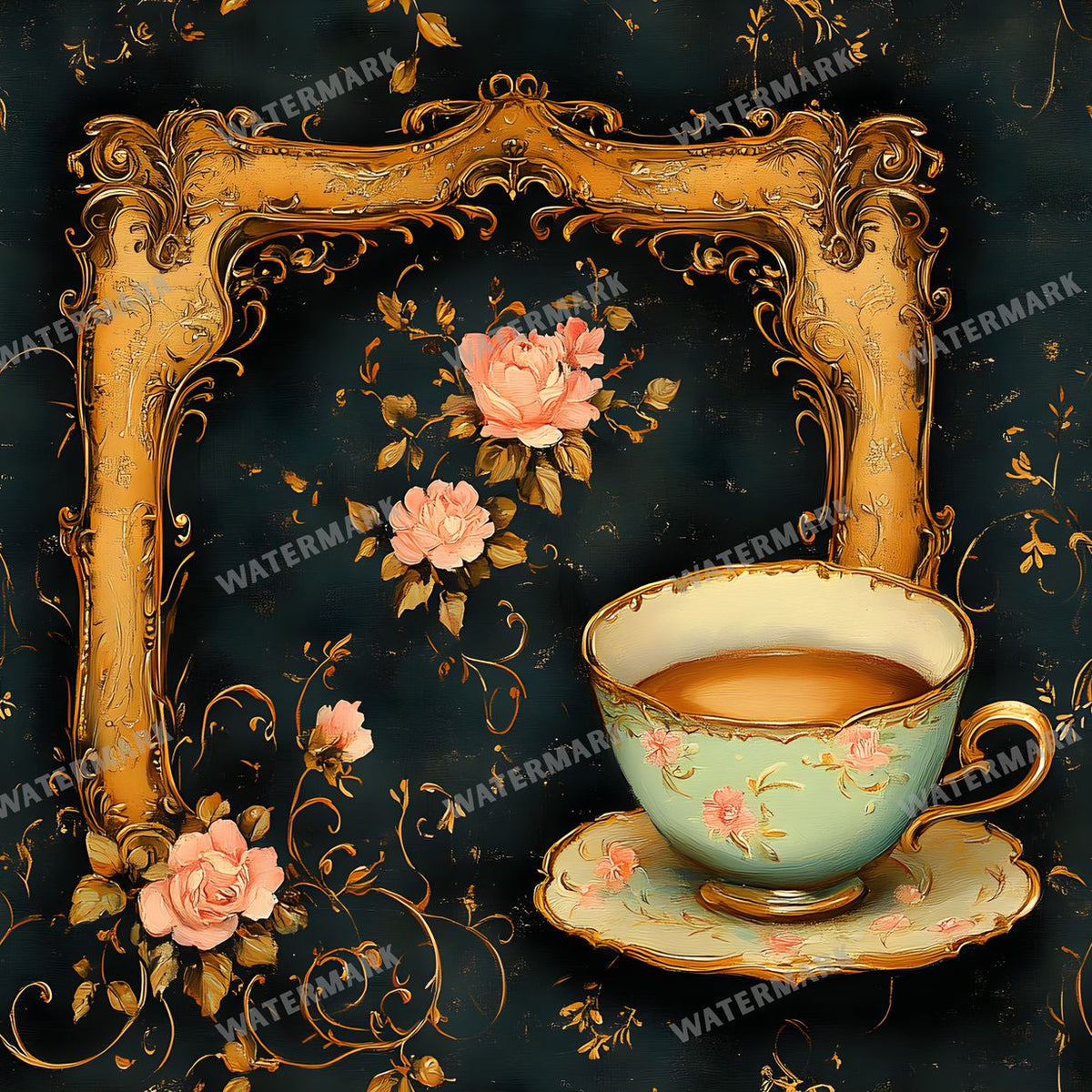 Coffee seamless pattern digital paper, repeating design 6
