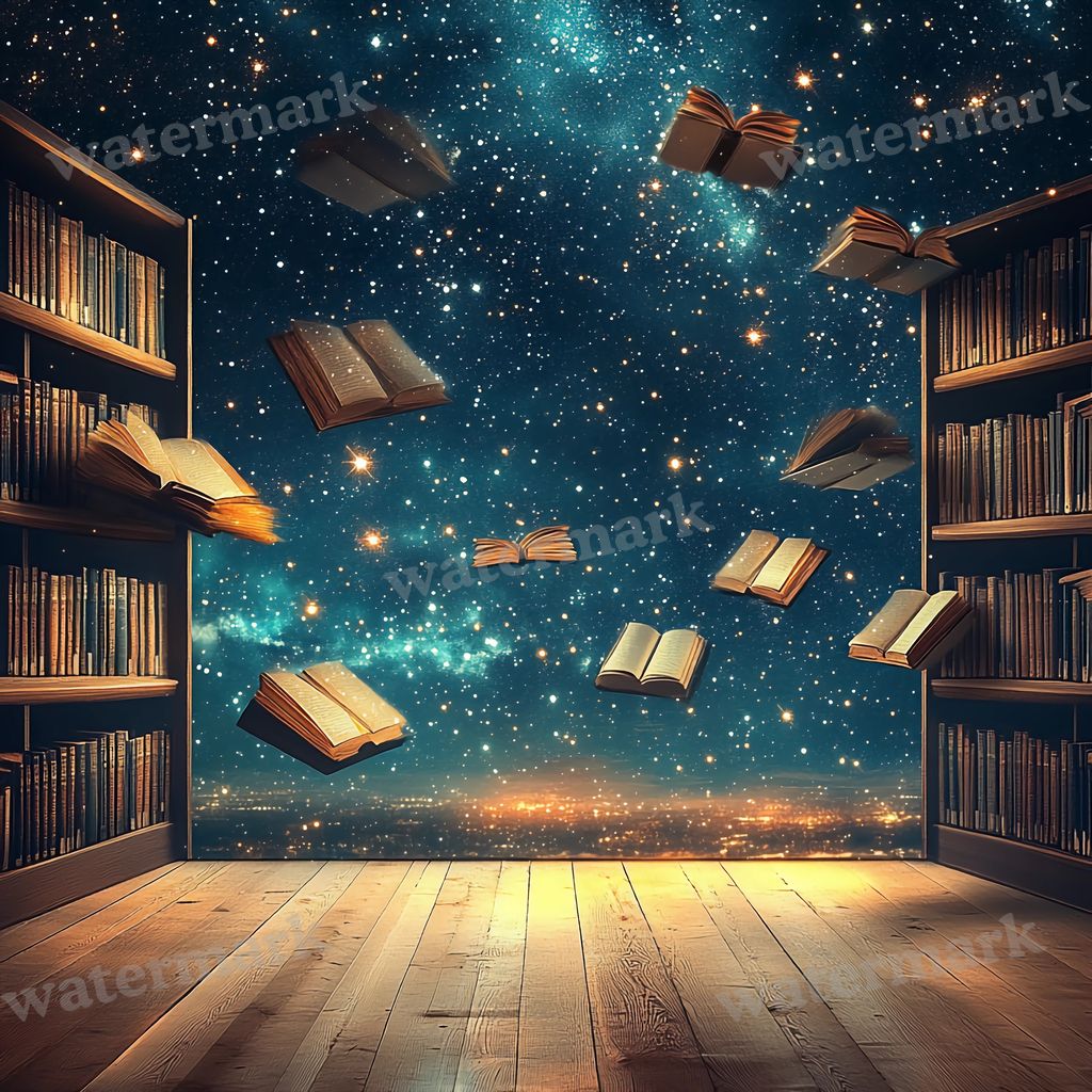 Cosmic Library Backdrop Images
