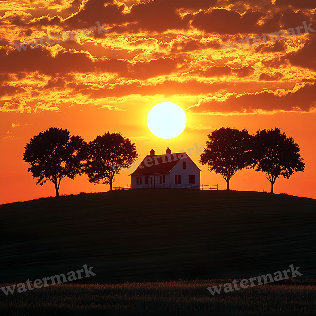 Countryside Silhouette Backdrop Images